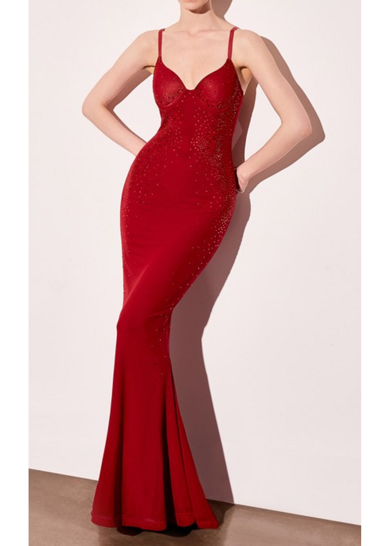 LDT904 - Celestial Crystal Fitted Maxi Dress