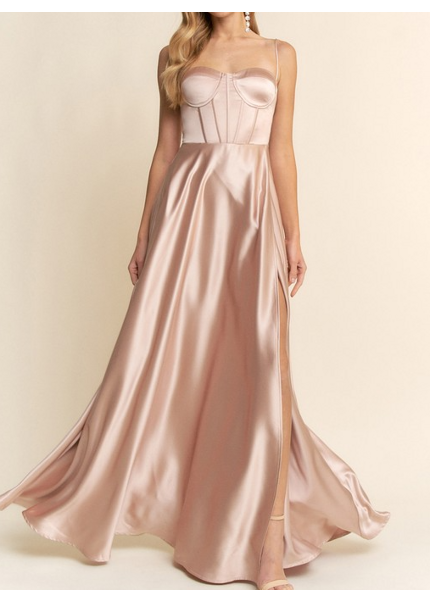 MANMF22862 - Sweetheart Neckline Satin Evening Gown