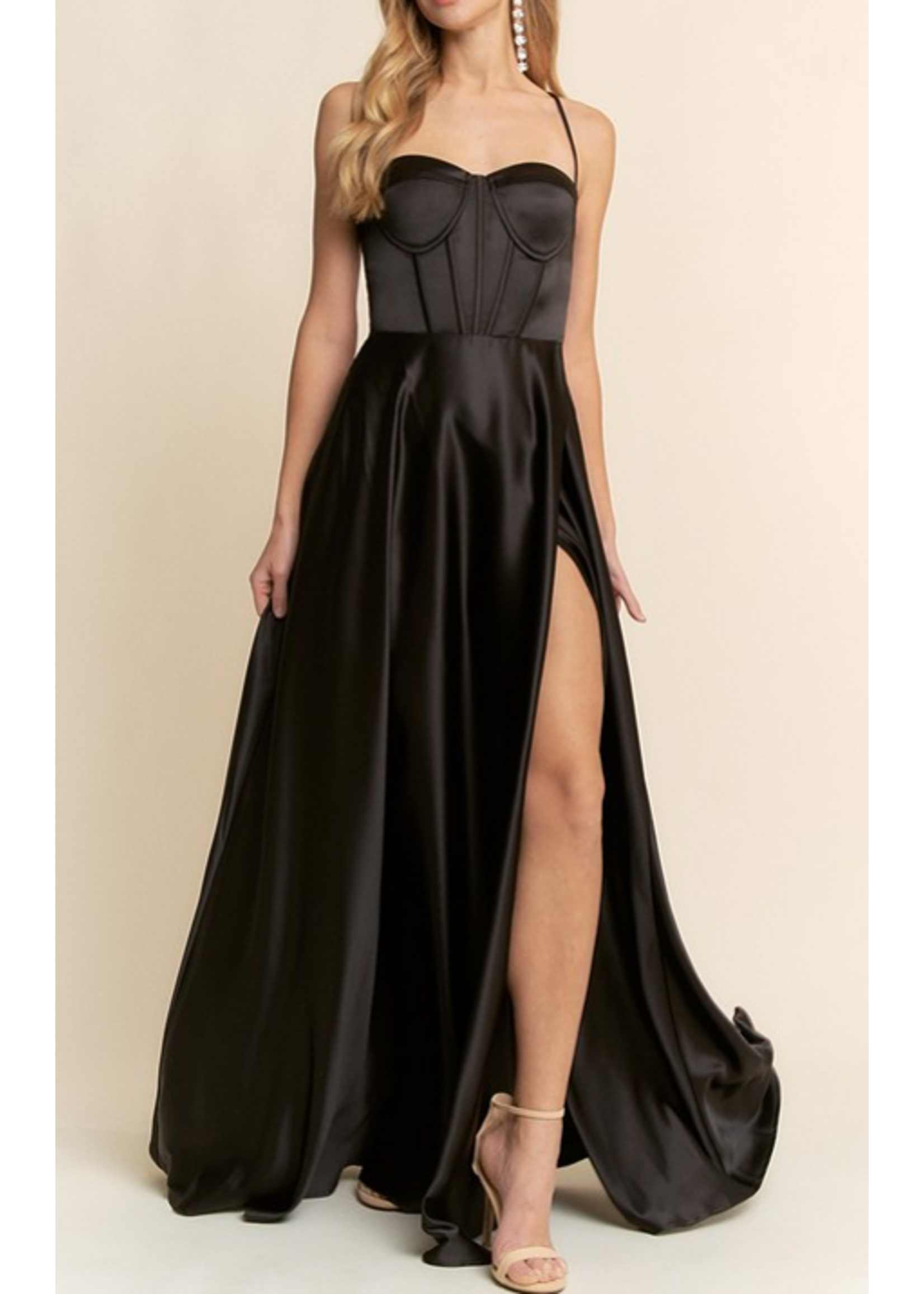 MANMF22862 - Sweetheart Neckline Satin Evening Gown