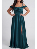 MAMF22712P - EVENING GOWN:  Plus Sleeveless Satin Slit