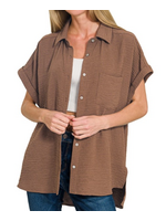 ZN86036 - PLUS WOVEN AIRFLOW BUTTON DOWN SHIRT