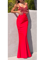 LDT9002P -  MERMAID EVENING GOWN W EMBELLISHED CRYSTAL BUSTIER