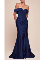 LDCD790 - OFF THE SHOULDER STRETCH SPANDEX EVENING GOWN