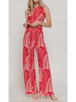 AB14971 - 2 PC SET - TROPICAL HALTER SET W WIDE PANT