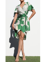 DDDD7099 - TROPICAL PRINTED WRAP MINI DRESS