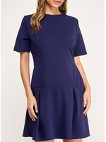 2HD4150 - SOLID  DRESS W BOX PLEAT SKIRT