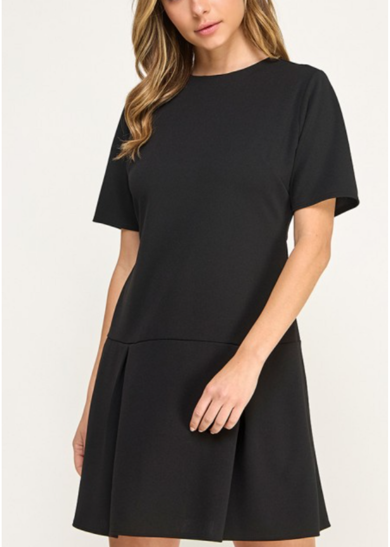 2HD4150 - SOLID  DRESS W BOX PLEAT SKIRT