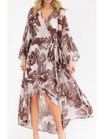RSRIWT6258-3 LONG BELL SLEEVE VNECK HIGH-LOW FLORAL WRAP MAXI DRESS