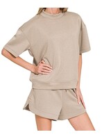 ZNROTP4073 - SCUBA HIGH NECK TOP SHORTS SET