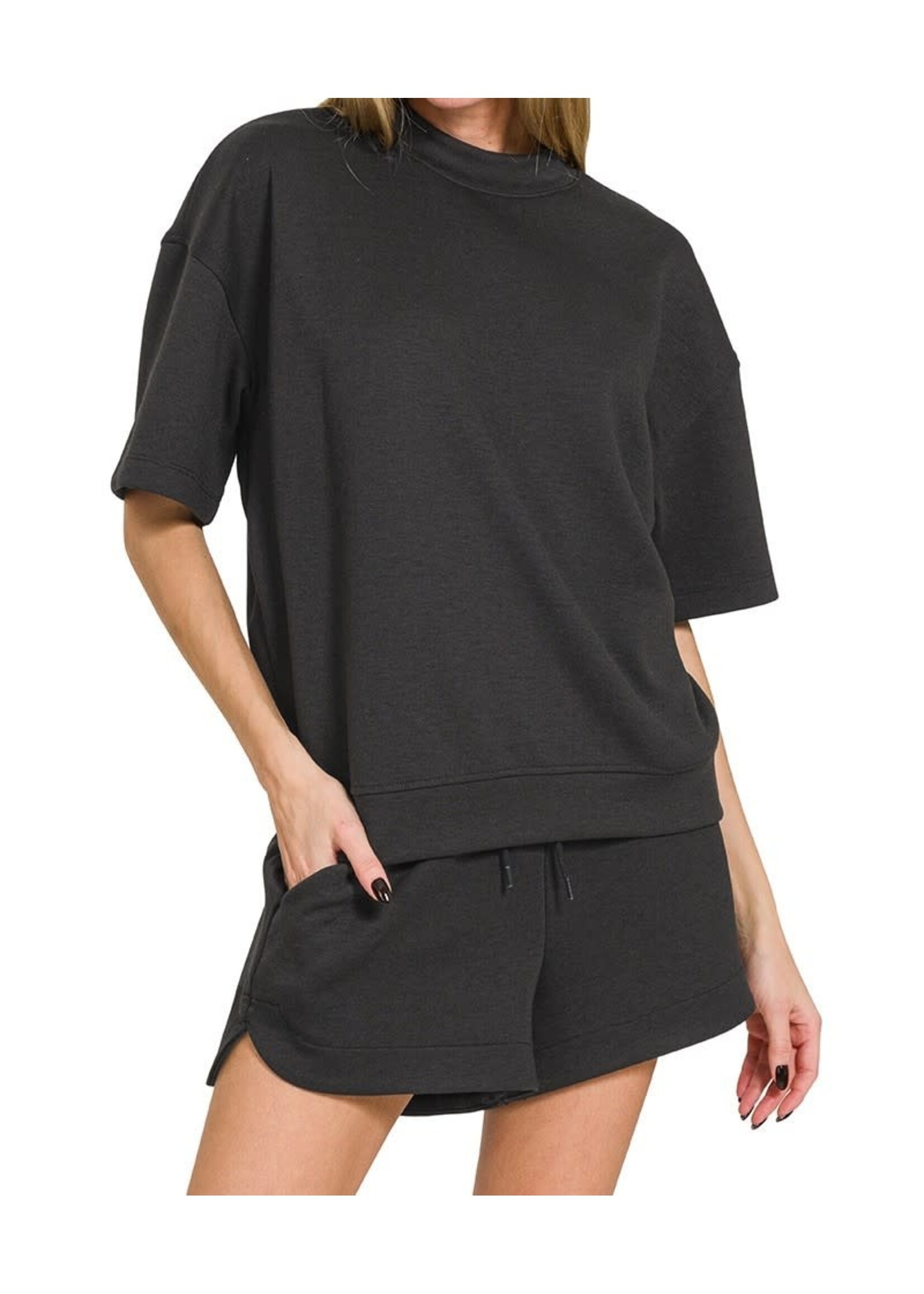 ZNROTP4073 - SCUBA HIGH NECK TOP SHORTS SET