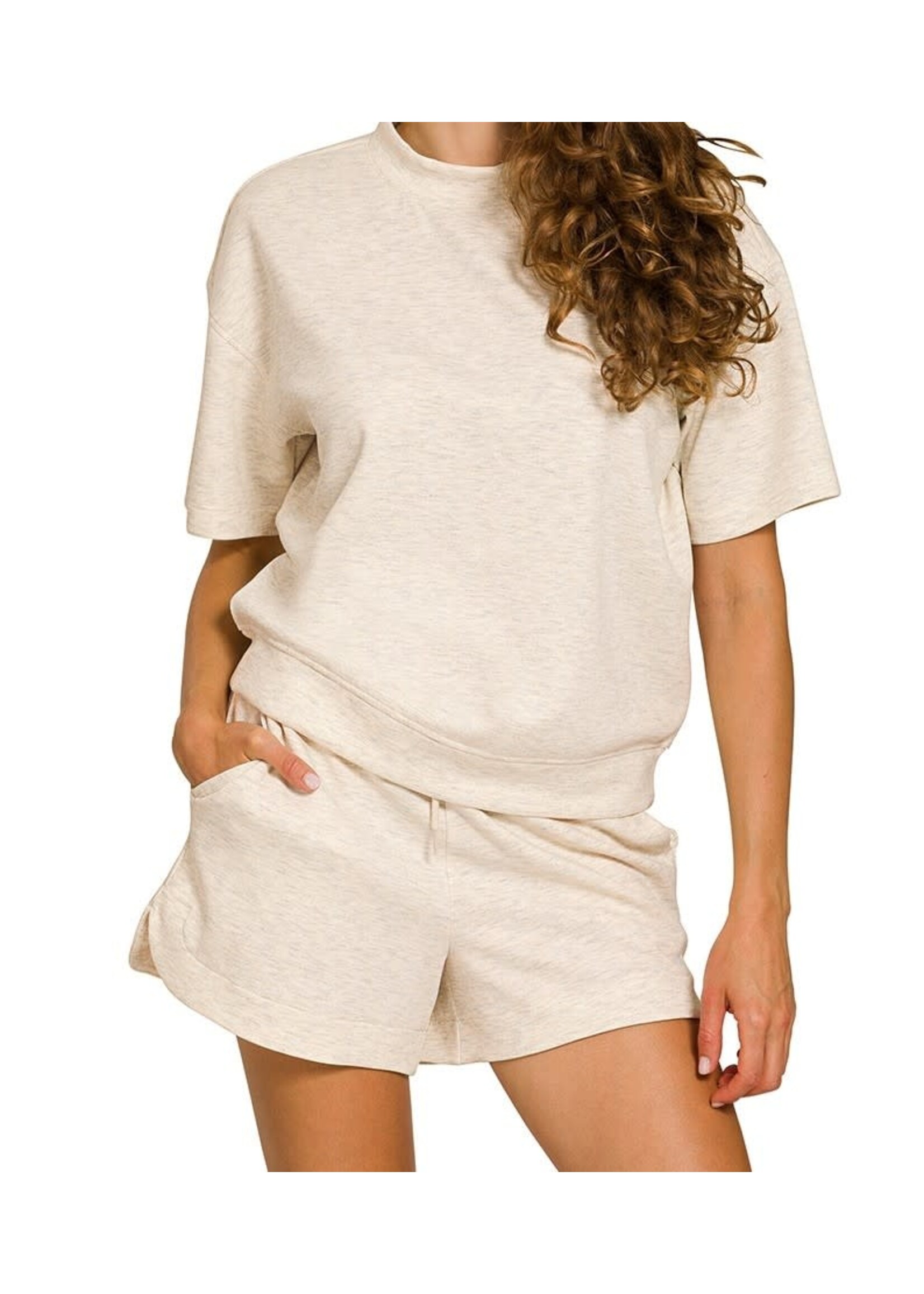 ZNROTP4073 - SCUBA HIGH NECK TOP SHORTS SET