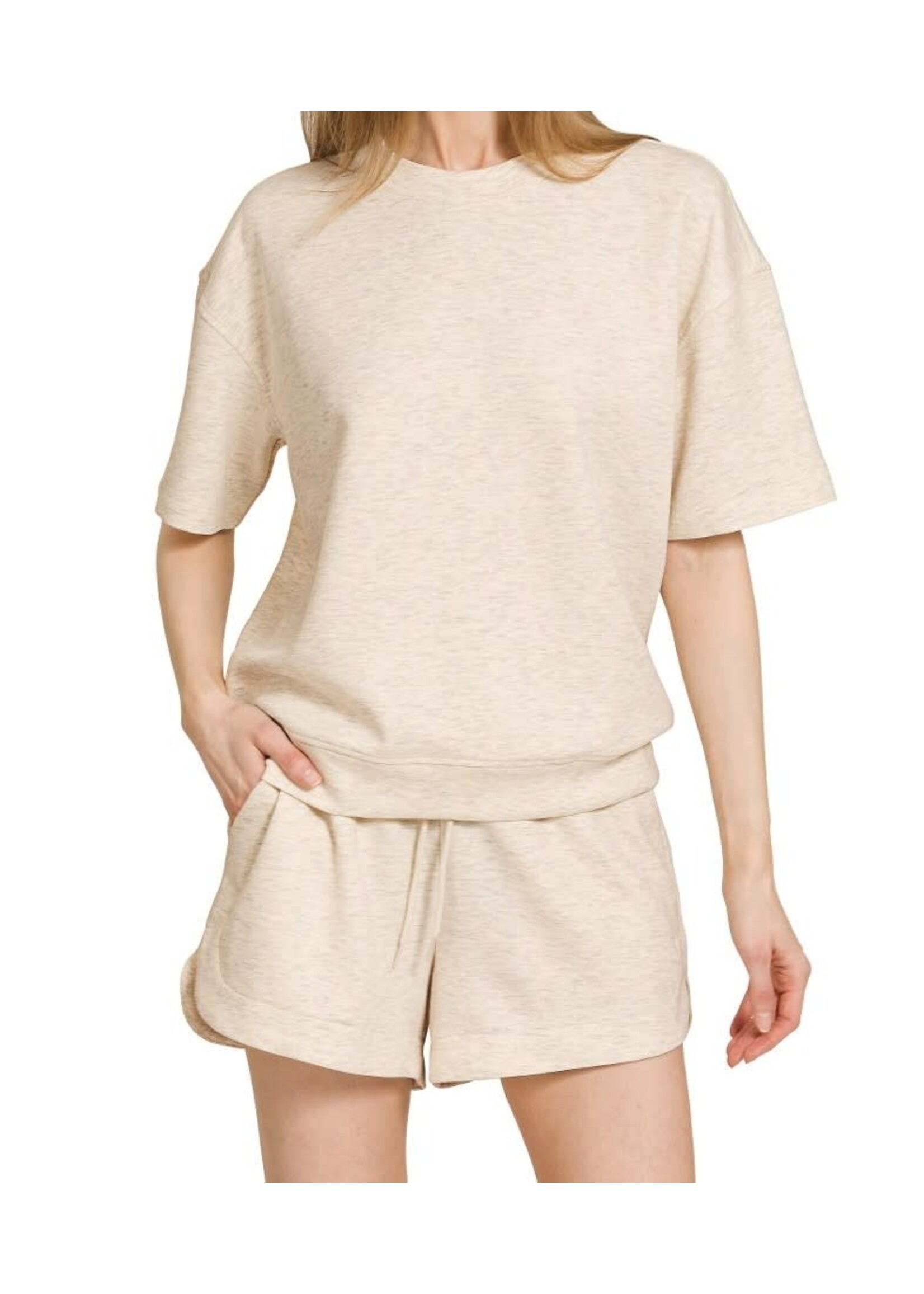 ZNROTP4113 - SCUBA ROUND NECK TOP SHORTS SET