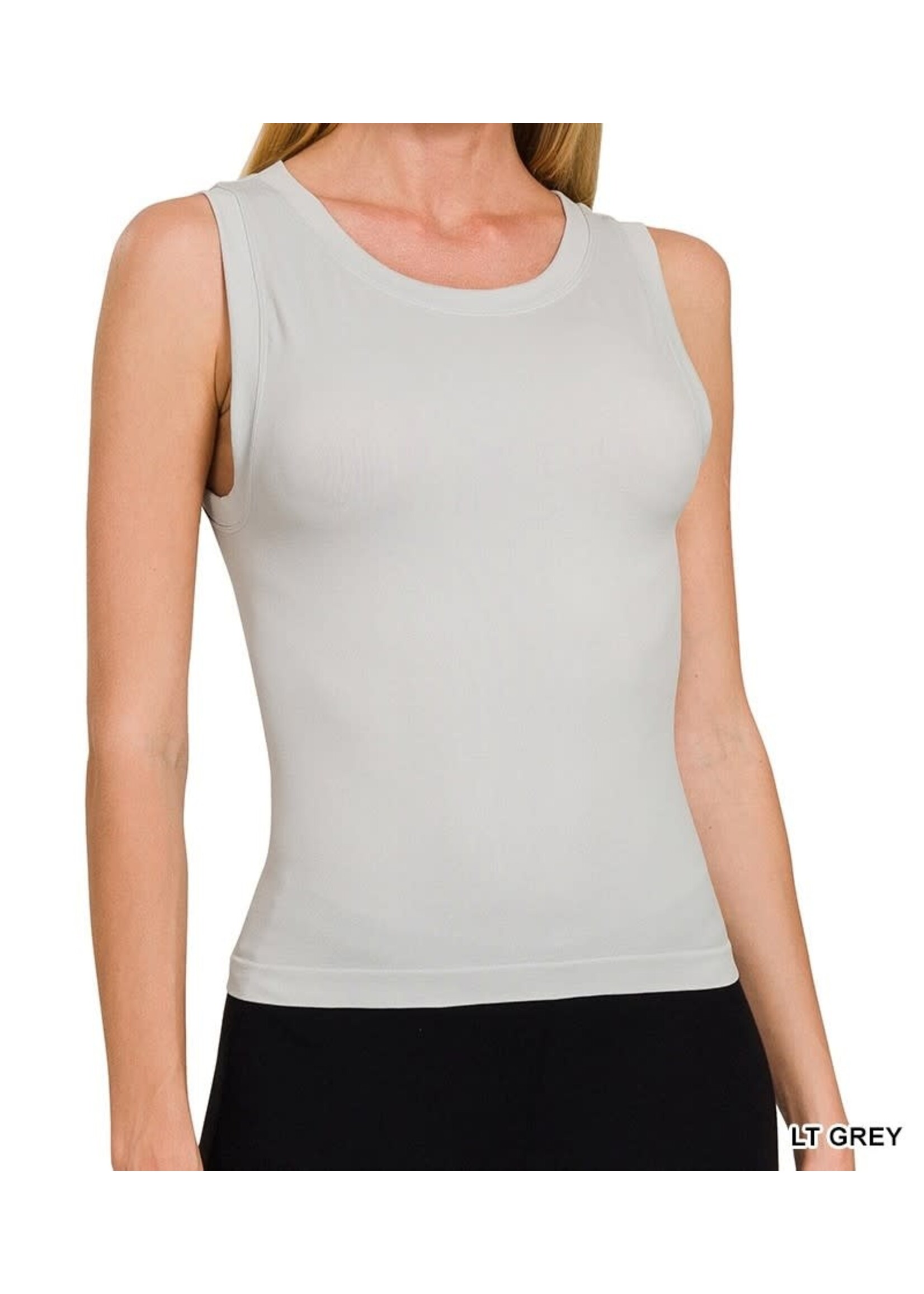 ZNNT6695 - CROPPED SEAMLESS ROUND NECK TANK TOP