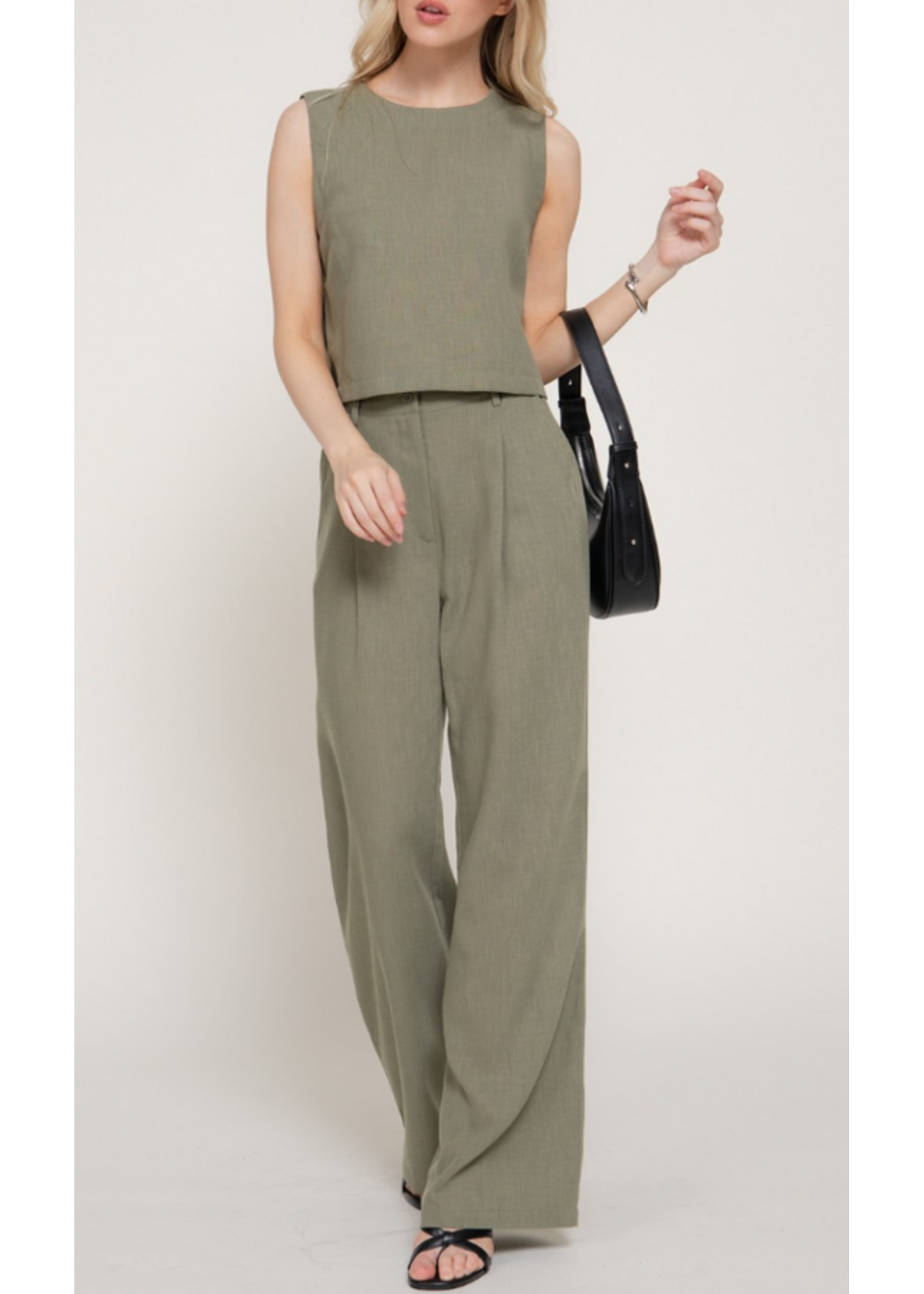 AB14959 - Linen Sleeveless Top & Pants Set