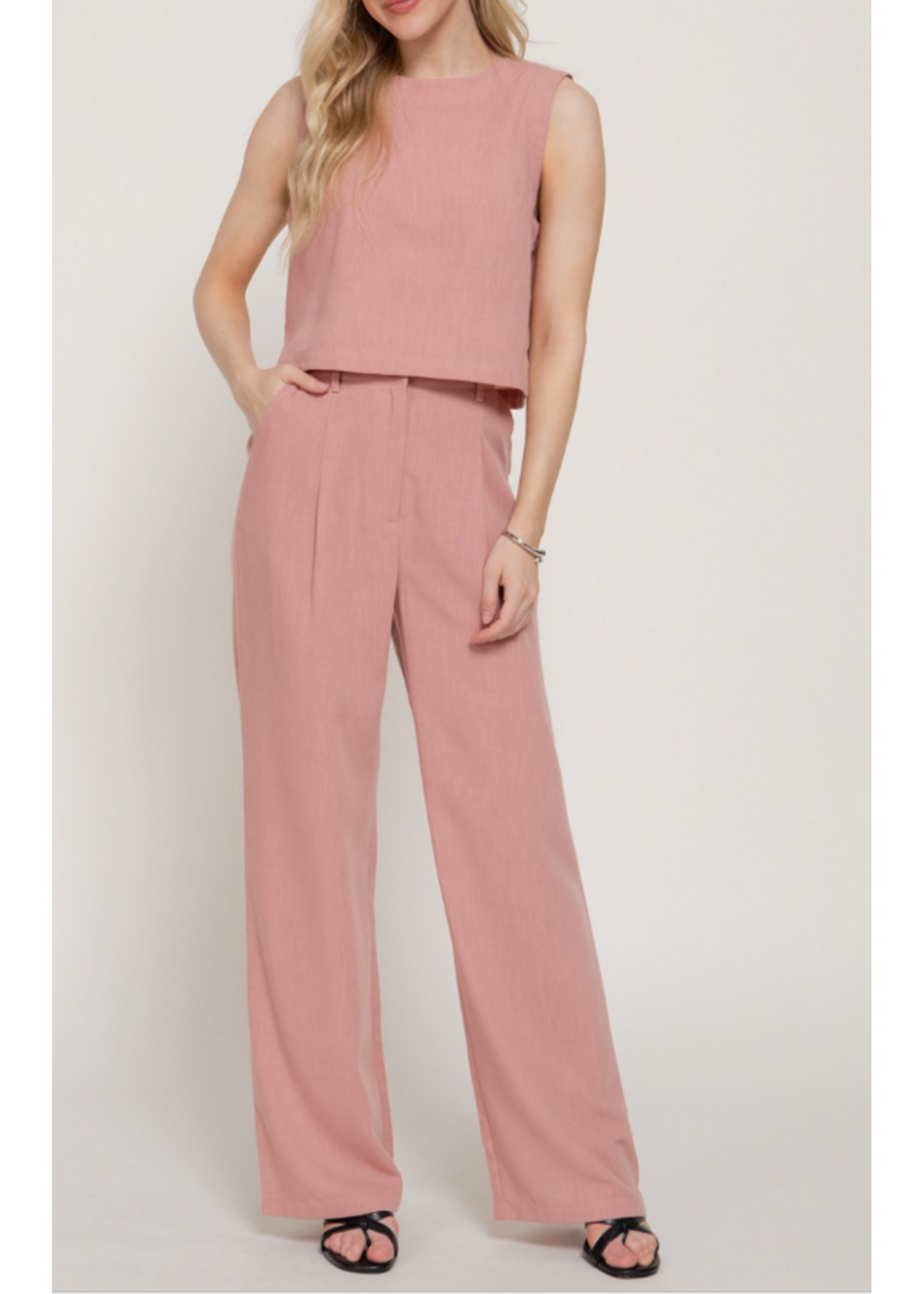 AB14959 - Linen Sleeveless Top & Pants Set
