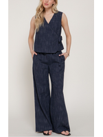 ABP15327 - ELASTIC WAIST WSTRIPE GAUZE PANT SET