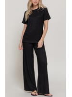 AB14970 - 2 PC SHORT SLEEVE & WIDE LEG CRINKLE PANT SET