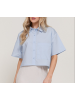 APT15004 - SHORT SLEEVE BOXY WOVEN TOP