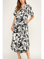 2HD4105 - TROPICAL PRINT MAXI DRESS