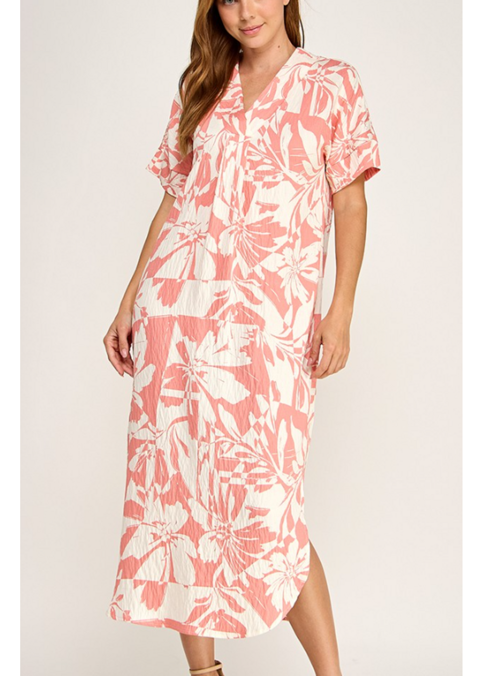 2HD4105 - TROPICAL PRINT MAXI DRESS
