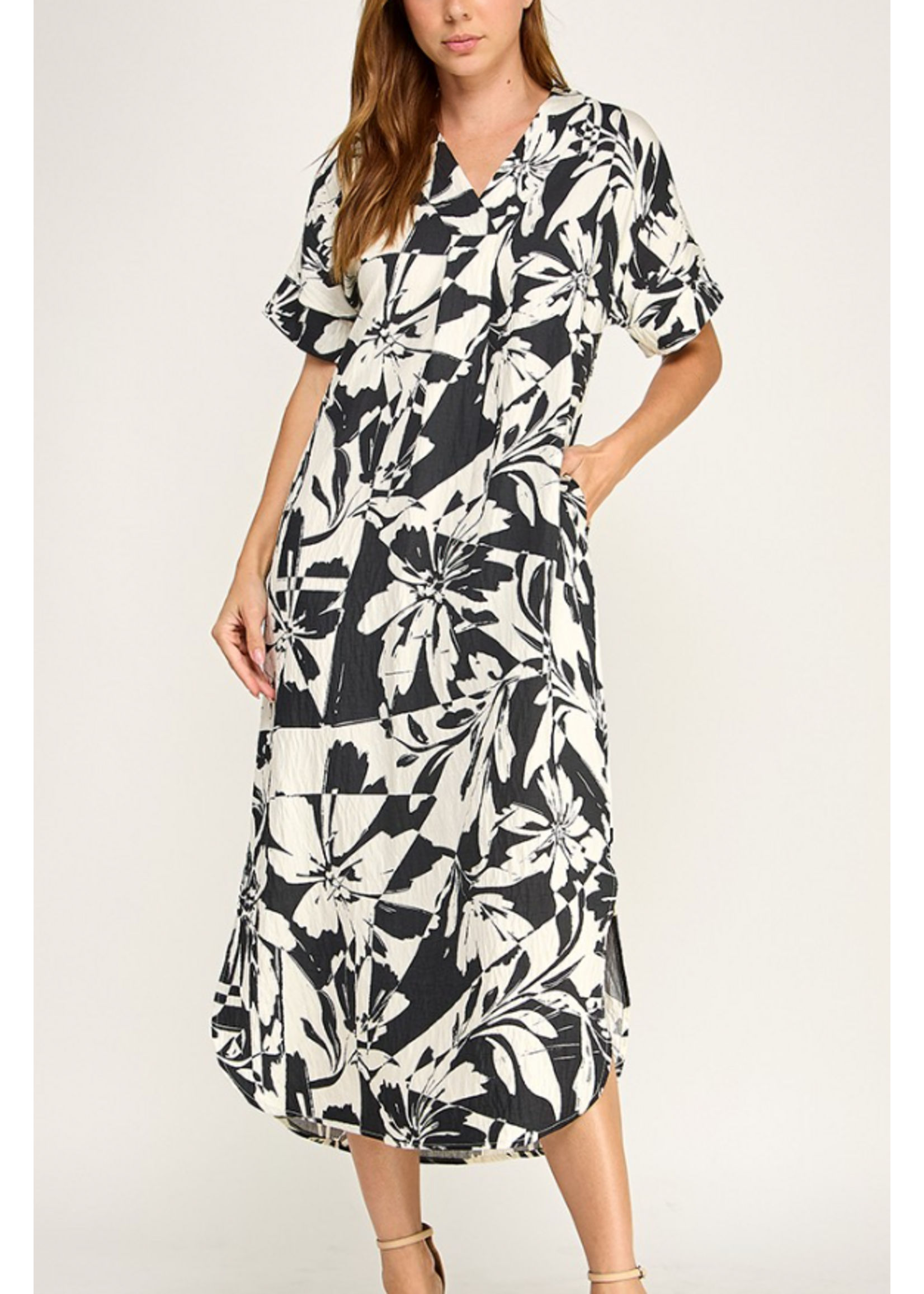 2HD4105 - TROPICAL PRINT MAXI DRESS