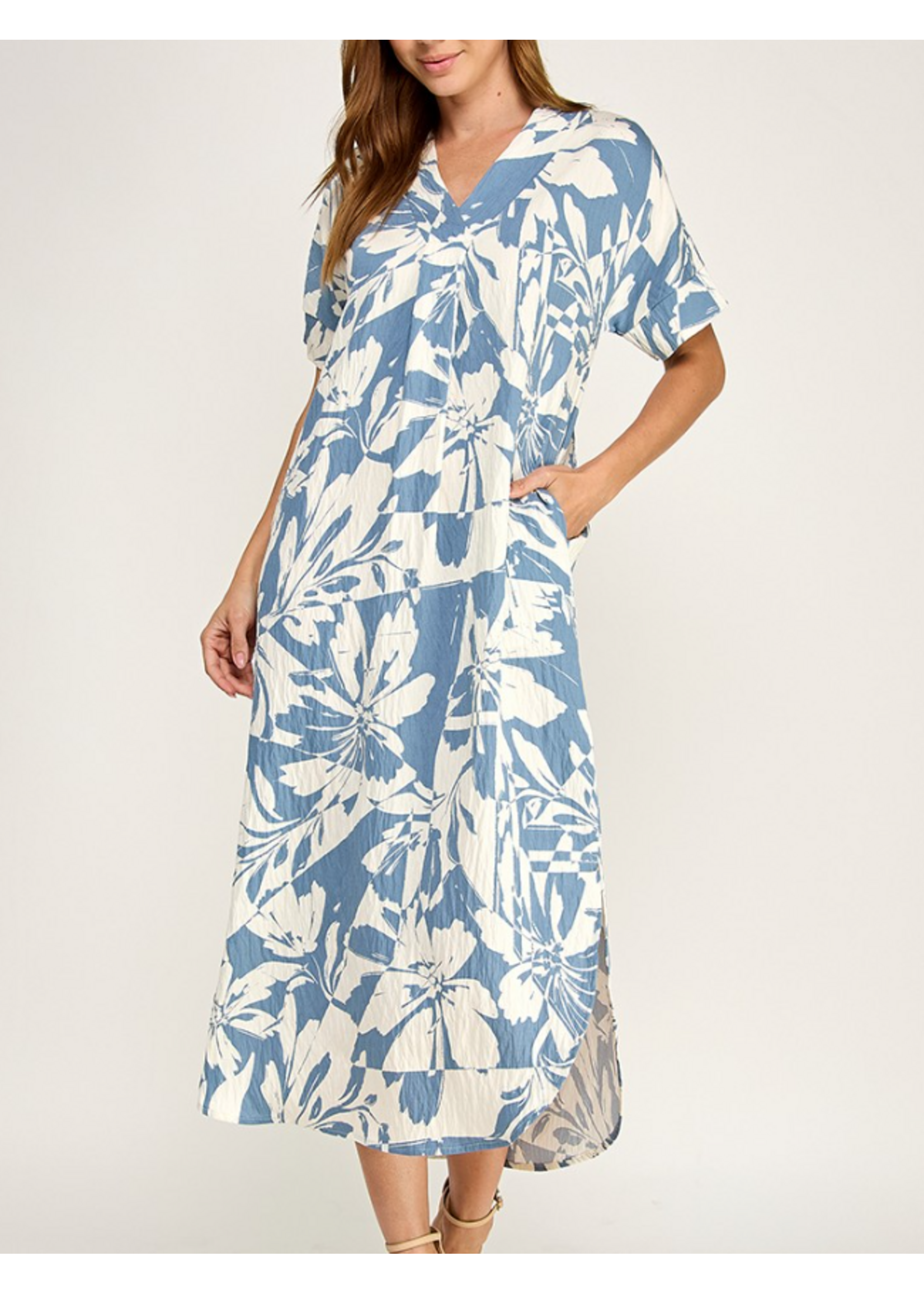 2HD4105 - TROPICAL PRINT MAXI DRESS