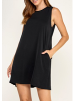 2HD4178 - SOLID SLEEVELESS SHIFT DRESS