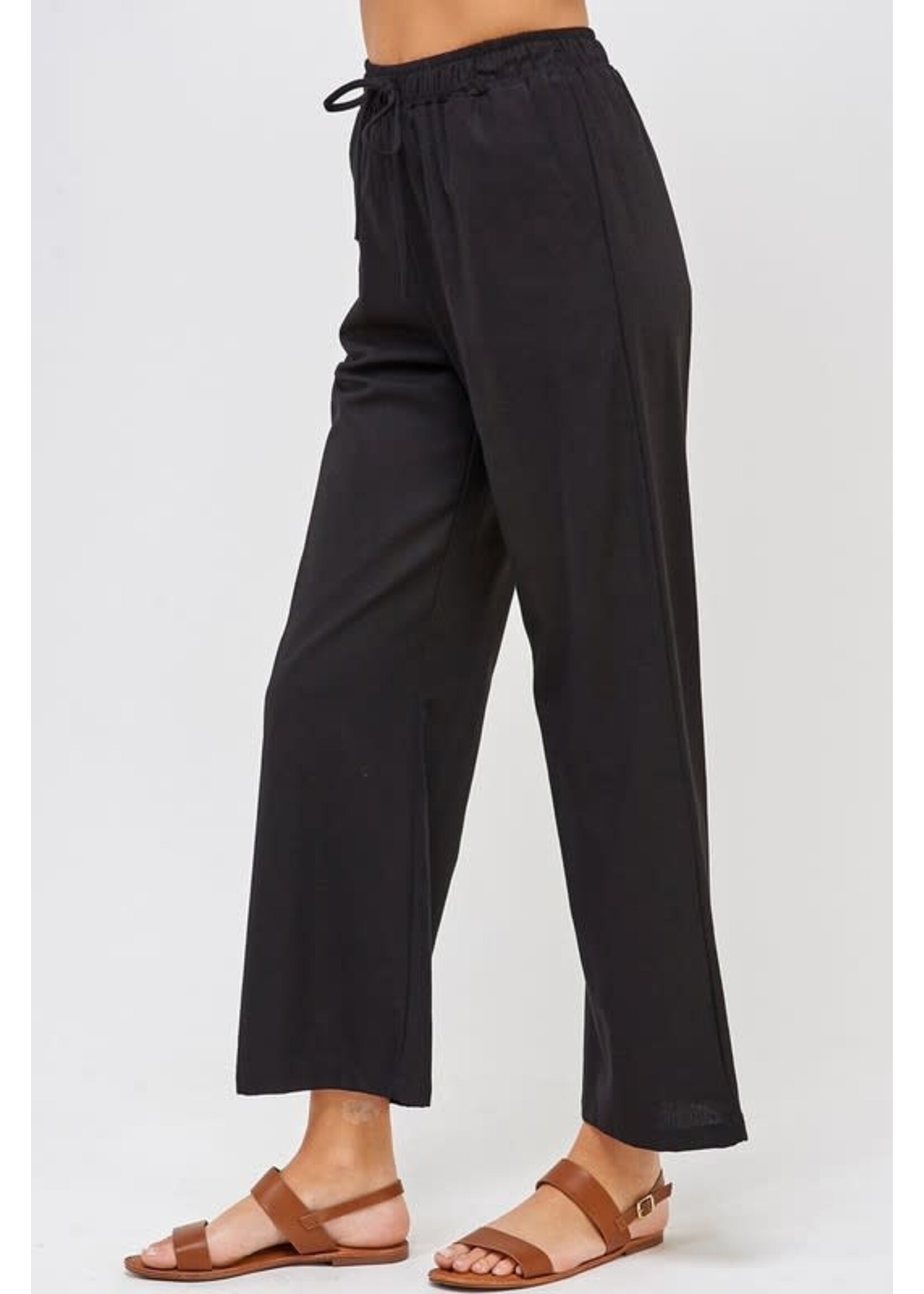 2HP3084 - LINEN CROPPED WIDE LEG PANT