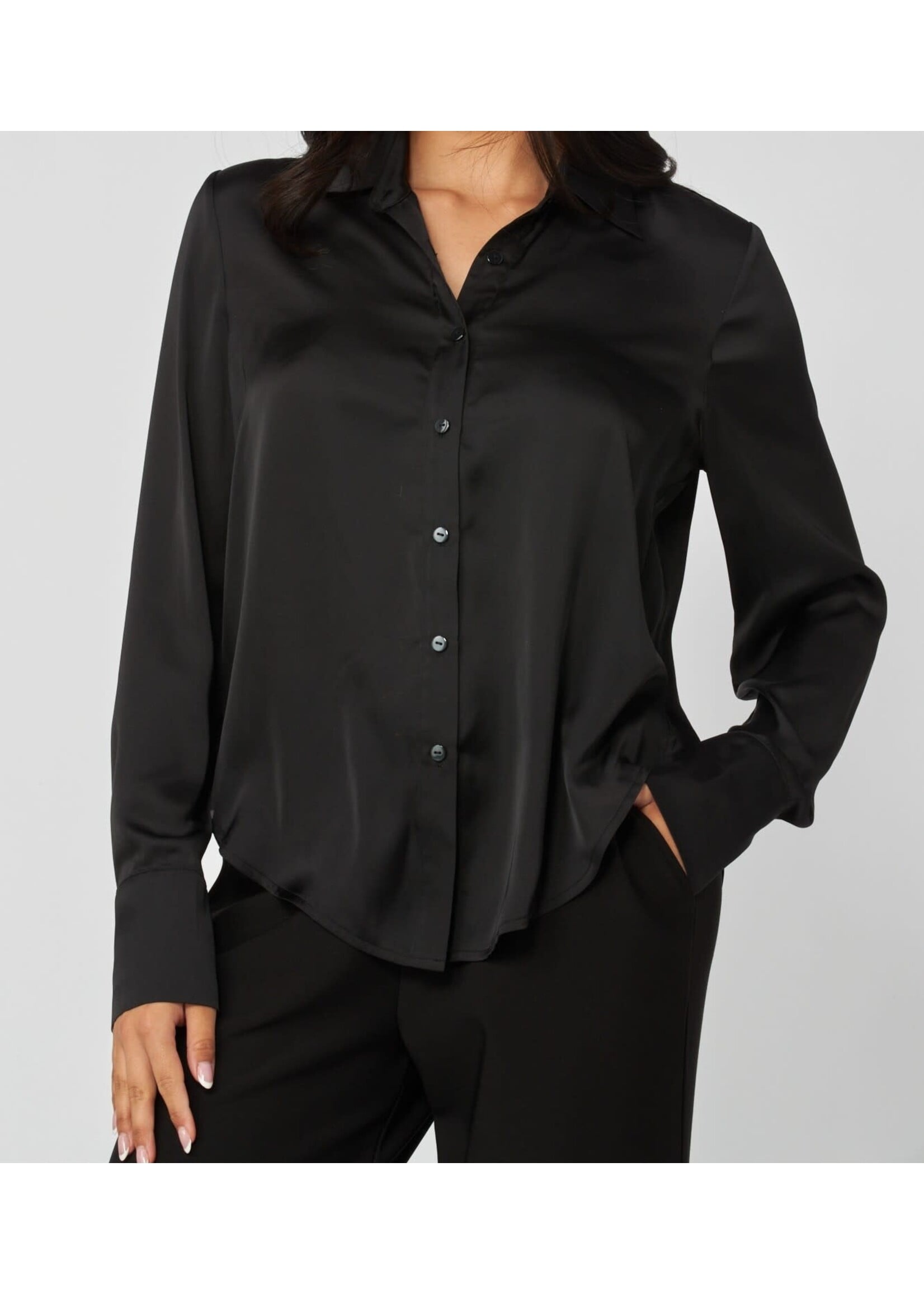LPALICE33 - SATIN BUTTON-UP TOP