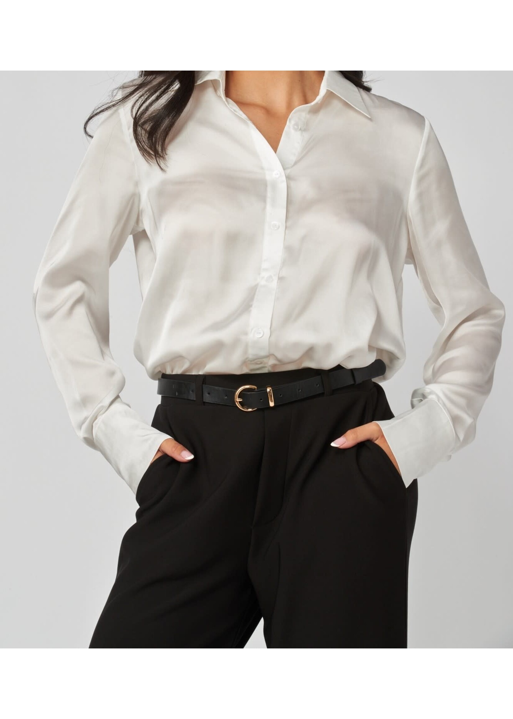 LPALICE33 - SATIN BUTTON-UP TOP