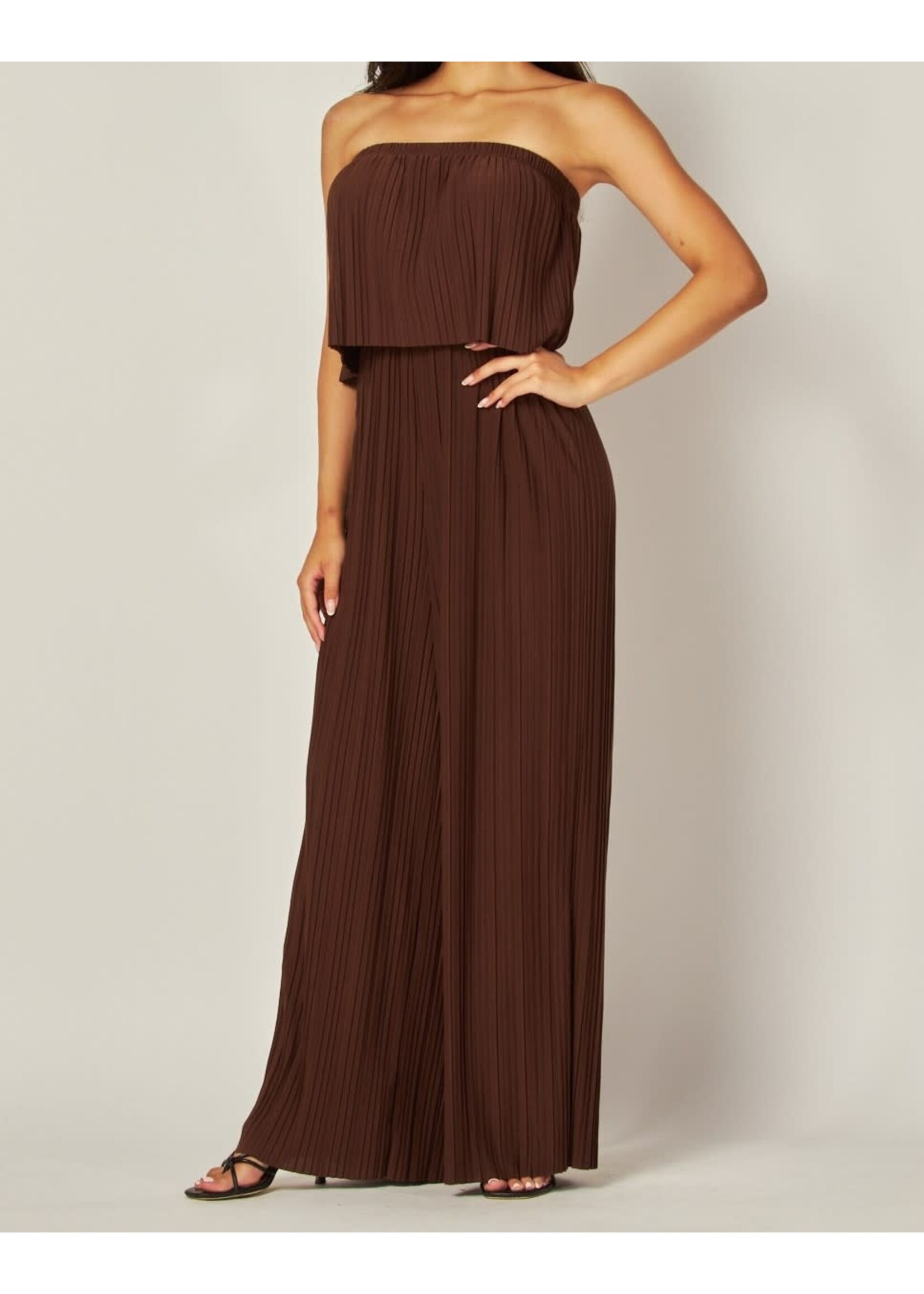 LPJS800 - VENEZIA PLEATED STRAPLESS JUMPSUIT