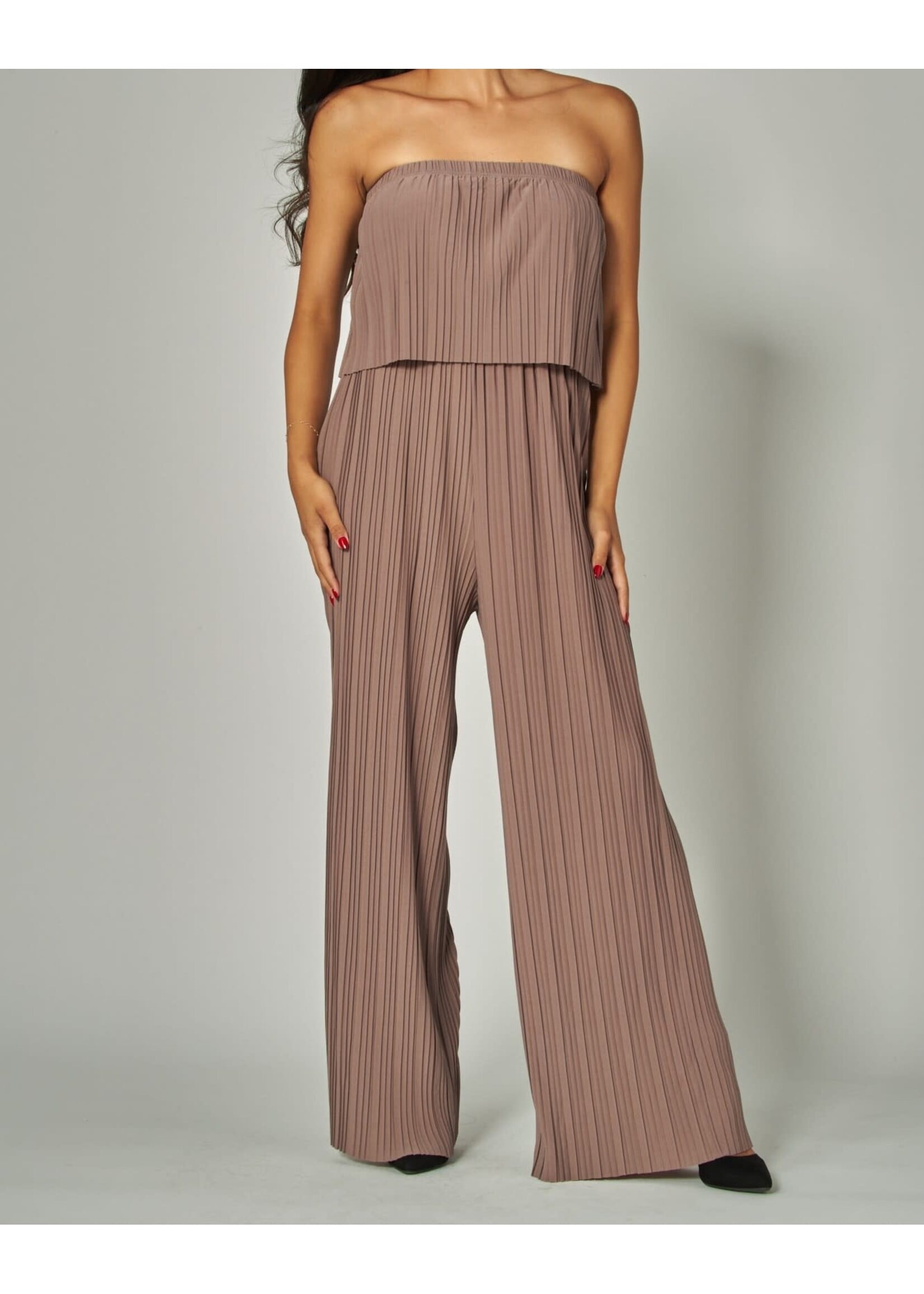 LPJS800 - VENEZIA PLEATED STRAPLESS JUMPSUIT