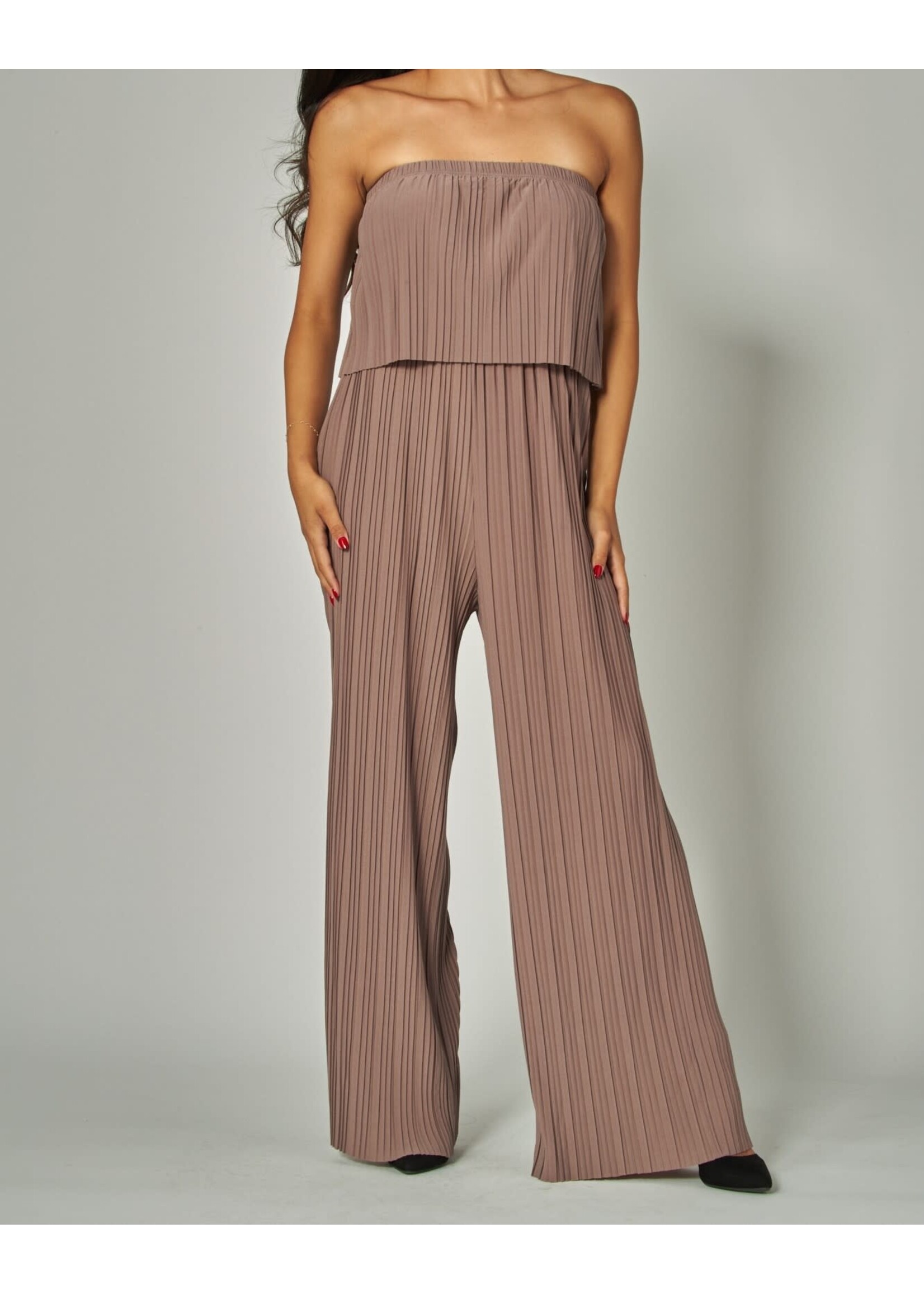 LPJS800 - VENEZIA PLEATED STRAPLESS JUMPSUIT