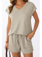 AWMD3600 - VNECK 2PC TEE AND SHORTS LOUNGE SET