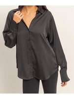 HFDZ26A278 - SATIN CLASSIC COLLAR BUTTON UP TOP