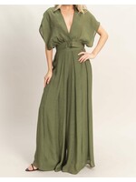 HFHF26C286 SET - COLLARED WRAP TOP & WIDE LEG PANTS