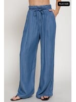 ACP75030 - PLUS PAPERBAG BELT-TIE STRAIGHT LEG PANTS