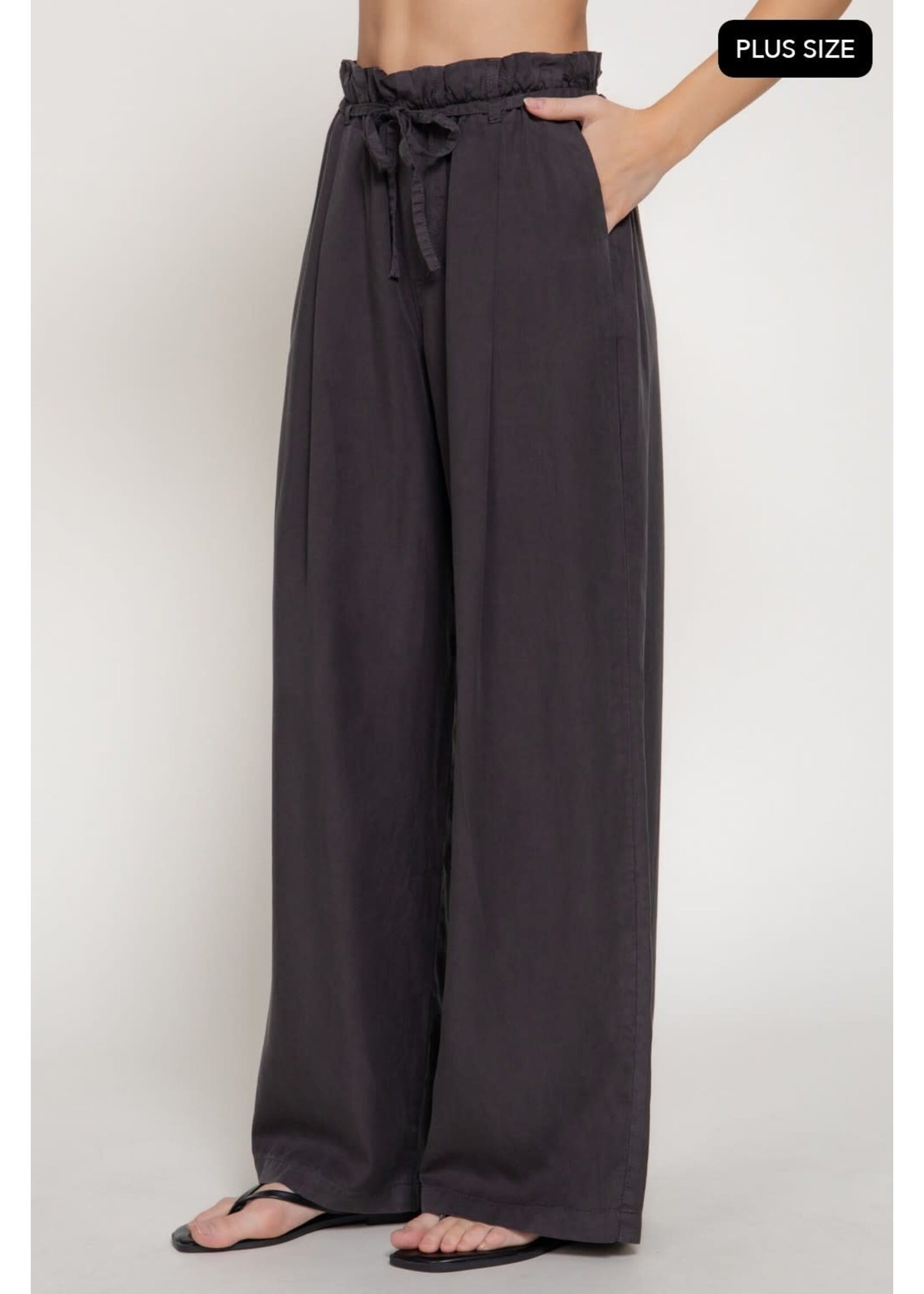 ACP75030 - PLUS PAPERBAG BELT-TIE STRAIGHT LEG PANTS