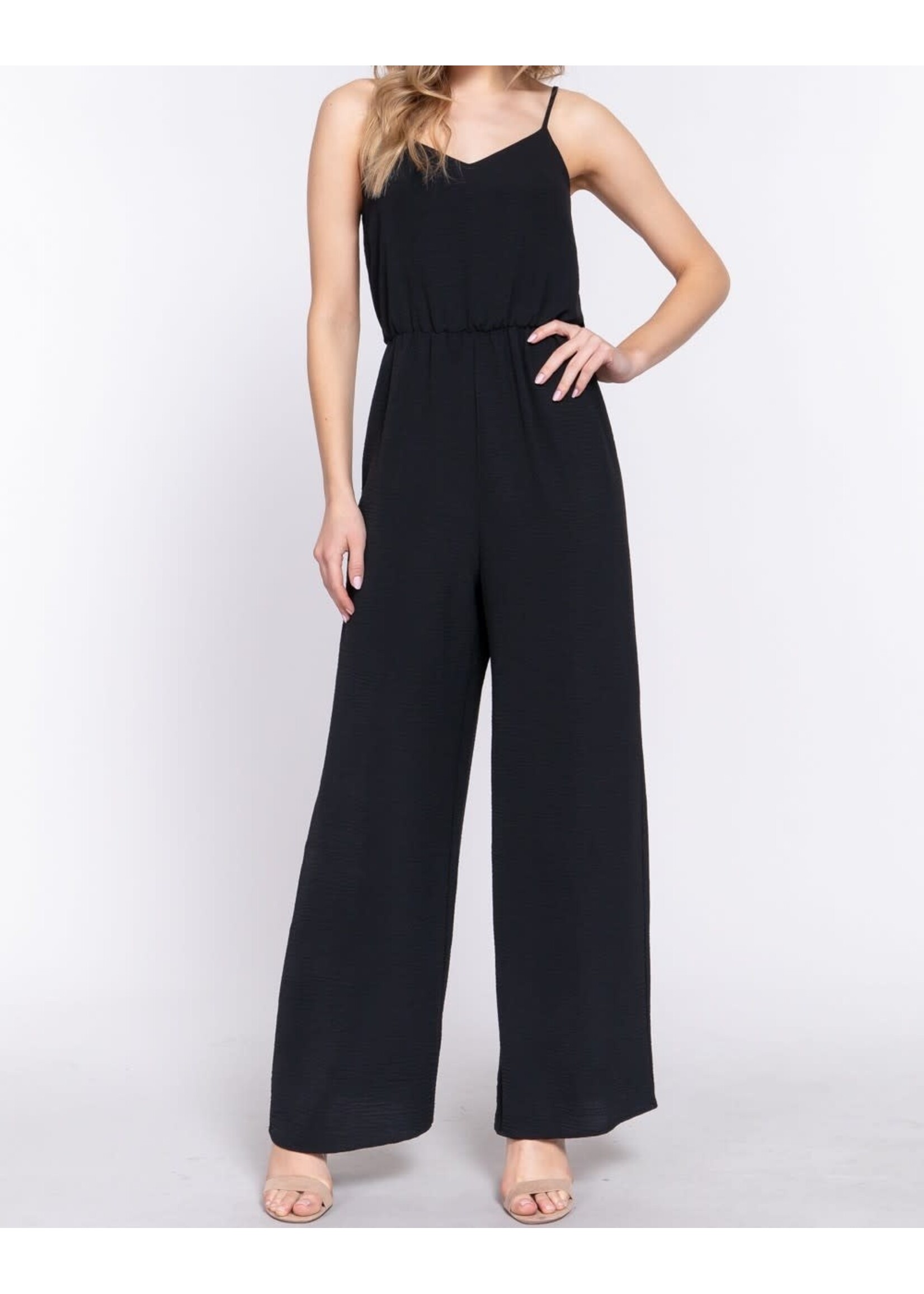 ACP13538 - WASHED WOVEN CAMI JUMPSUIT