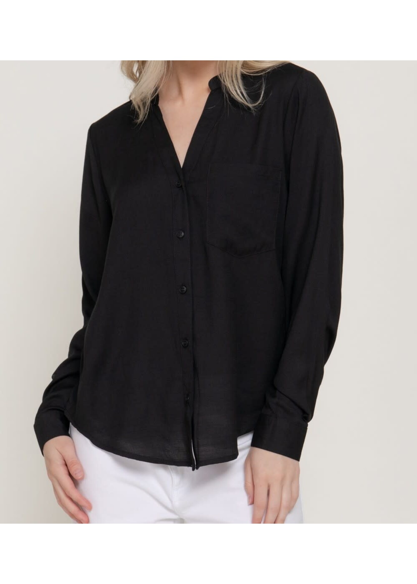 ACT15057 - LONG SLEEVE SPLIT NECK BUTTON DOWN TOP