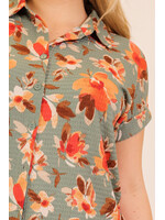 TMWN11491XF55 - PLUS FLORAL BUTTON FRONT TOP