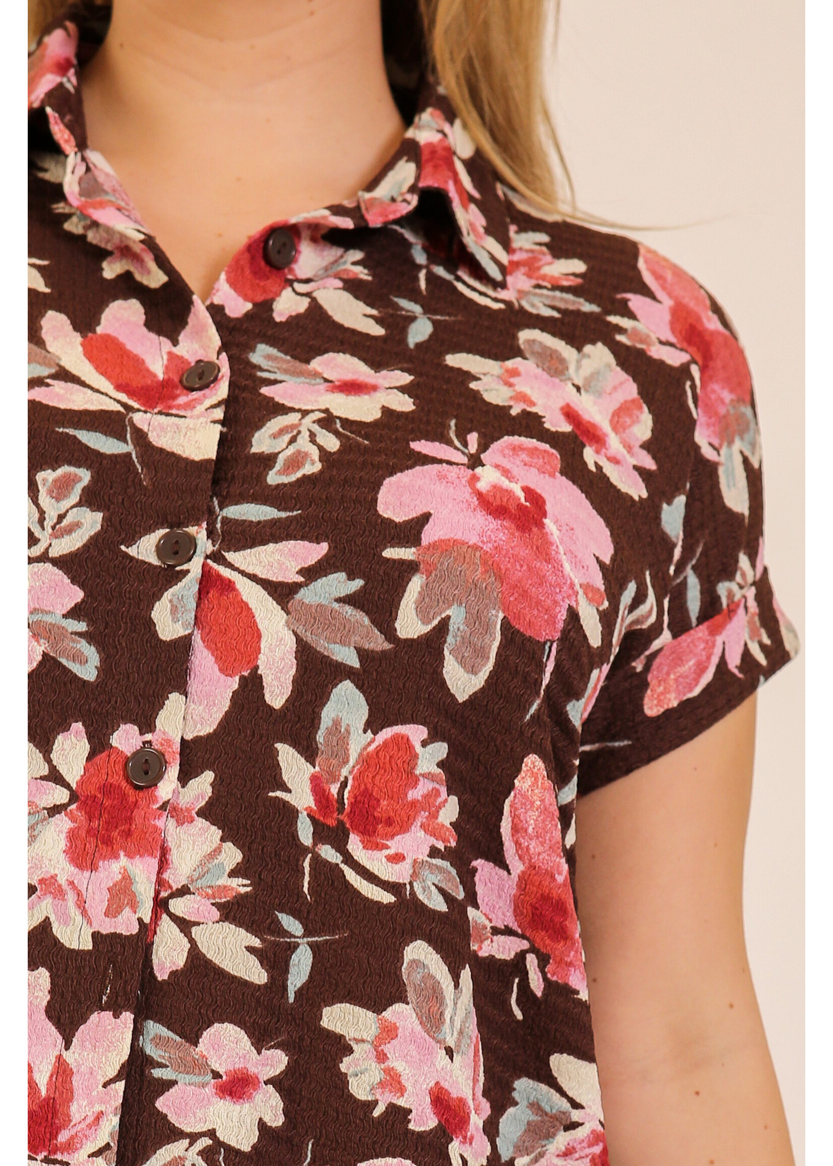 TMWN11491XF55 - PLUS FLORAL BUTTON FRONT TOP