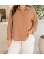 AVB51504W - CLASSIC COLLARED BUTTON FRONT LONG SLEEVE TOP