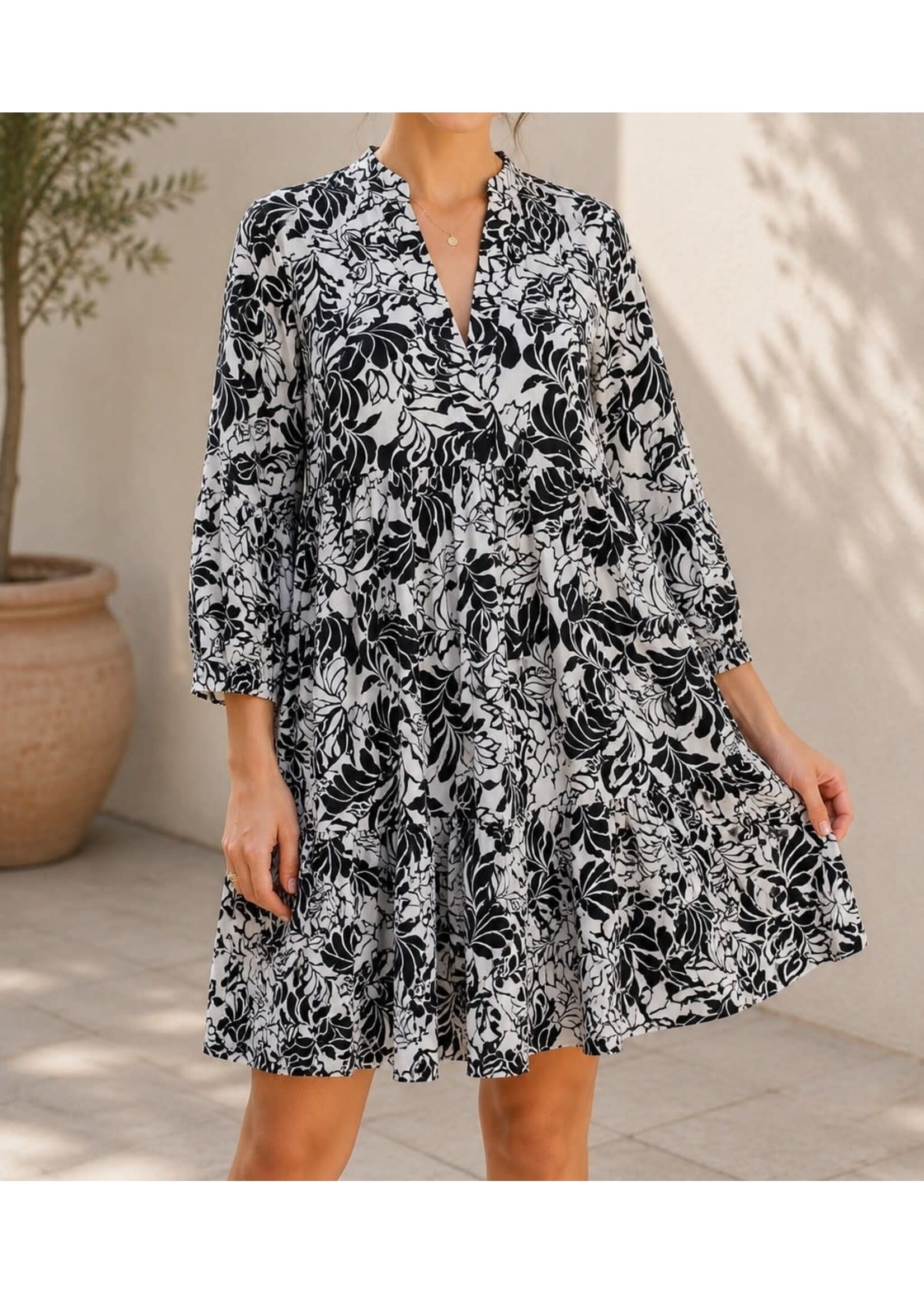AVD51479W - TROPICAL TIERED DRESS