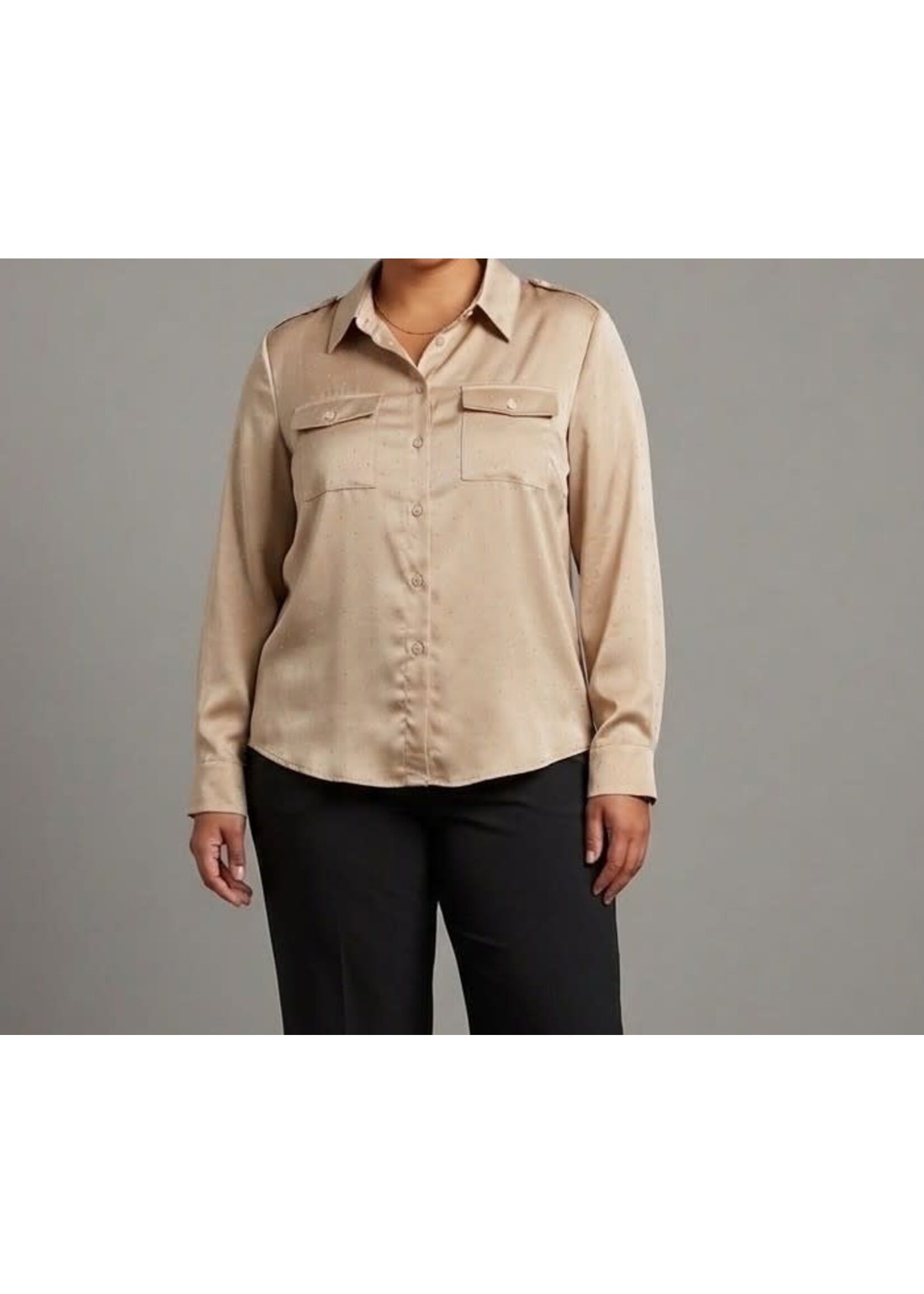 FS5771X - PLUS HOLIDAY SATIN LONG SLEEVE TOP