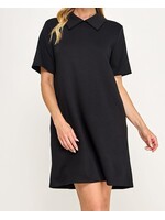 2HD4213 - SCUBA KNIT COLLARED SHIFT DRESS