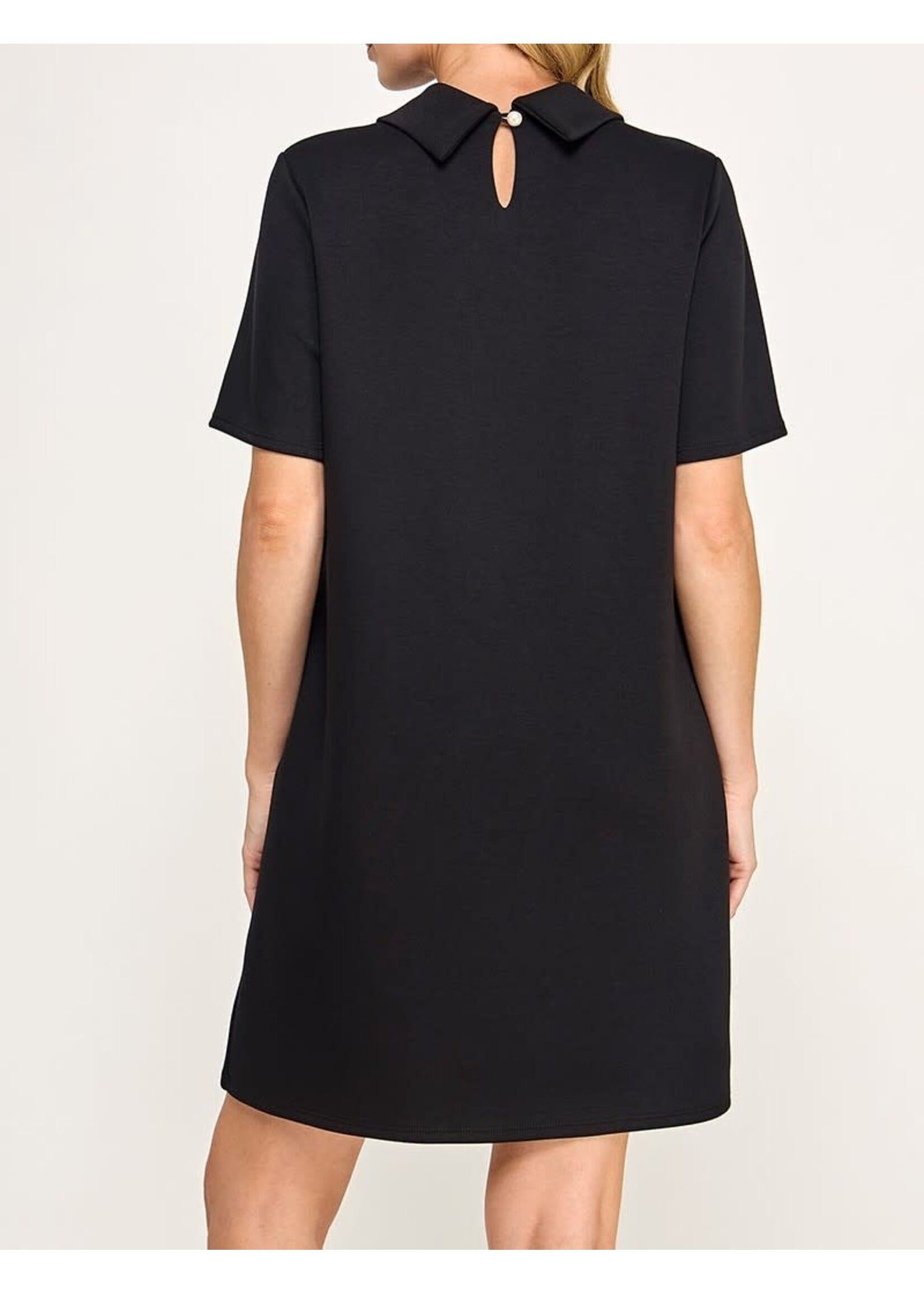 2HD4213 - SCUBA KNIT COLLARED SHIFT DRESS