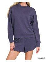 ZNROTP4127Y - SCUBA KNIT PULLOVER TOP & SHORTS SET