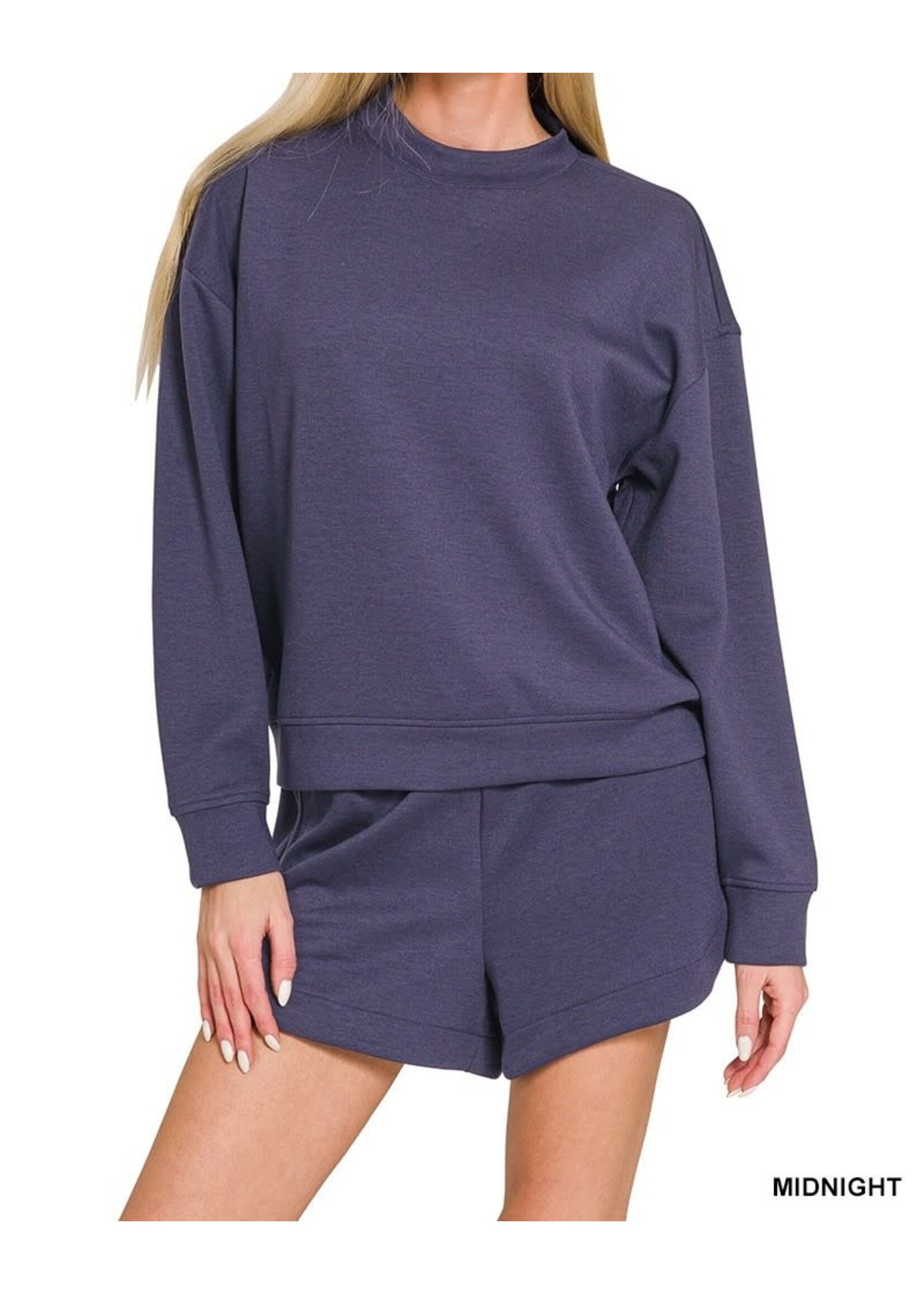 ZNROTP4127Y - SCUBA KNIT PULLOVER TOP & SHORTS SET