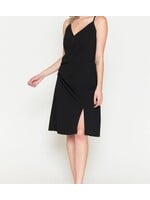 FUN20041 - VNECK SIDE RUCHED DRESS